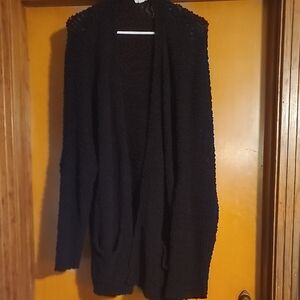 Cupio Deep Plum Textured Cardigan